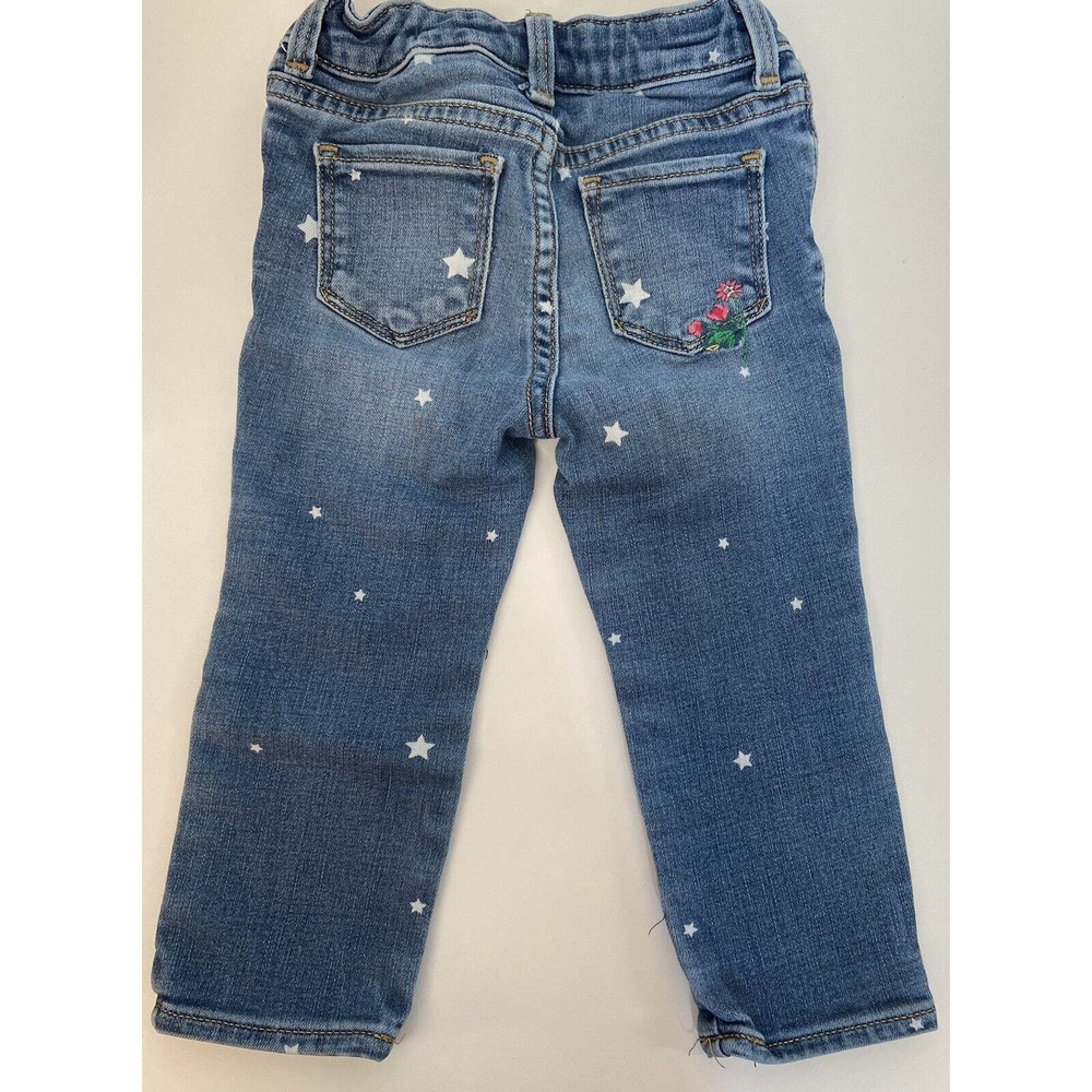 Baby Gap Girls 2T Jeans Stars Planets Flowers Embroidered Sarah Jessica Parker - Picture 2 of 9